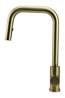 Pure. Sink Elite Steel Crystal-S køkkenarmatur PVD børstet guld med udtrækbar tud PS8050-60