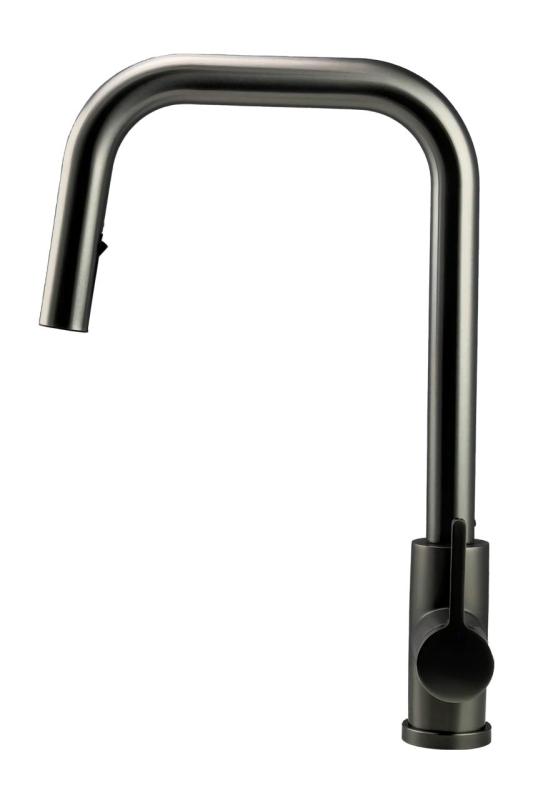 Pure.Sink Elite Steel Crystal-S køkkenarmatur PVD Gun metal med udtrækkelig tud PS8050-61