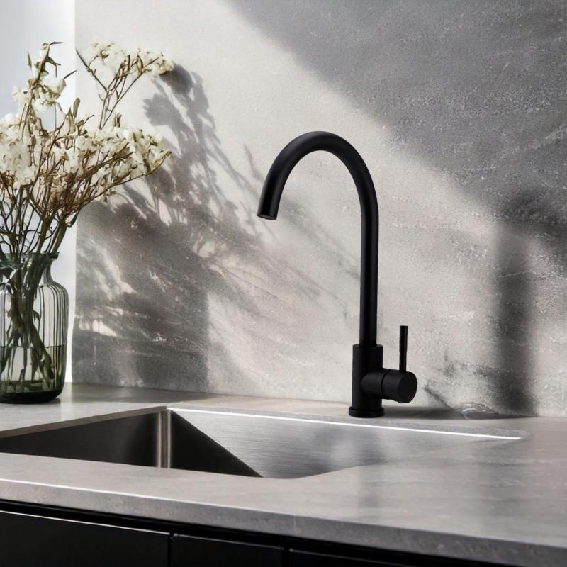 Pure.Sink Elite Steel Stream køkkenarmatur Mat sort PS8044-10