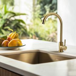 Pure.Sink Elite Steel Stream køkkenarmatur PVD børstet guld PS8044-60