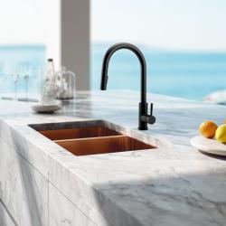 Pure.Sink Elite Steel Stream-S køkkenarmatur Mat sort med udtrækbar tud PS8045-10