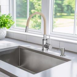 Quadri Bristol Køkkenarmatur Rustfrit Stål med Fleksibel Beige Tud 1208967664