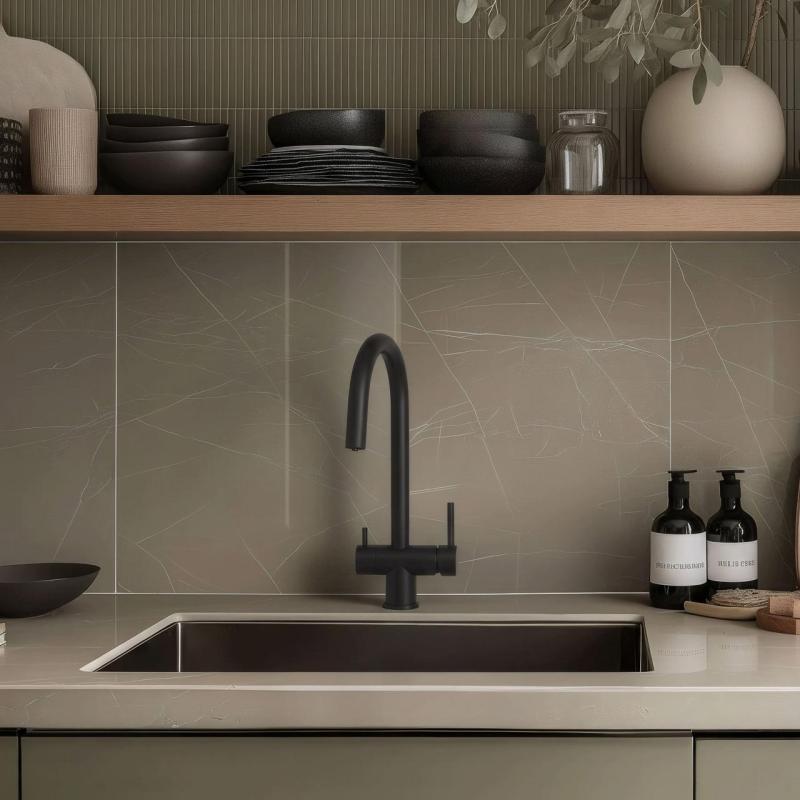 Quadri Leicester Køkkenarmatur Sort 3-vejs med ekstra tilslutning til filtreret vand 1208967671