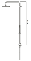 Waterevolution Flow termostatisk bruserkombination med regnbruser PVD Gun Metal 200mm T141TNGME