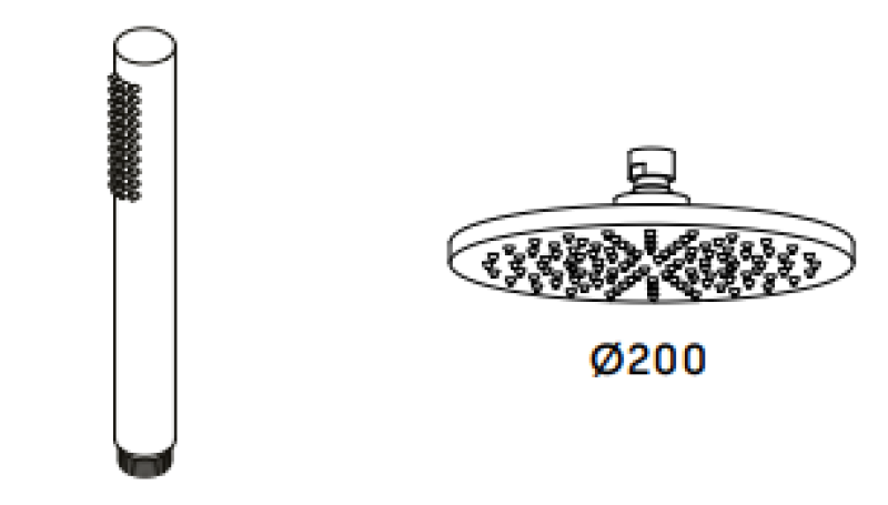 Waterevolution Flow termostatisk bruserkombination med regnbruser PVD børstet Kobber 200mm T141TNCPE