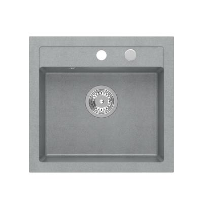 Quadri London Granit Grå Vask 50x47cm med Hanehul Tilbygning - 1208967727