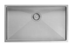 Aquadesign Zara RVS Vask 74x44cm Undermontering, Planmontering og Overmontering med RVS Prop - 1208967758