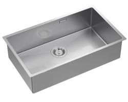 Aquadesign Zara RVS Vask 74x44cm Undermontering, Planmontering og Overmontering med RVS Prop - 1208967758