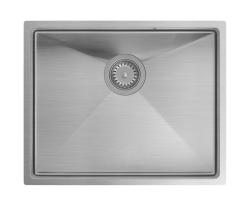 Aquadesign Zara RVS Vask 54x44 cm Underbygning, Planlimning og Overbygning med RVS Prop - 1208967759