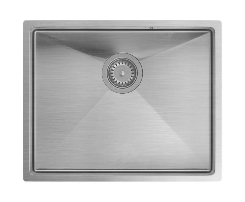 Aquadesign Zara RVS Vask 54x44 cm Underbygning, Planlimning og Overbygning med RVS Prop - 1208967759