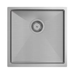 Aquadesign Zara RVS Vask 44x44cm Underbygning, Planlimning og Overbygning med RVS Prop - 1208967760