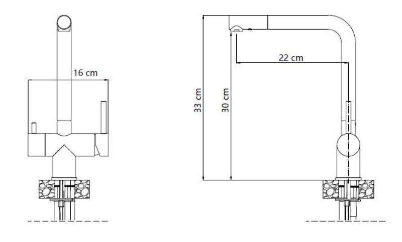 Quadri Ellesmere Køkkenarmatur Sort 3-vejs med ekstra tilslutning til filtreret vand 1208967780
