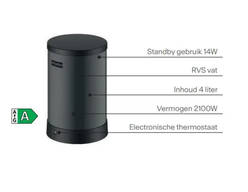 Franke Maris vandhub 7L kedel 3-i-1 med Touch elektronisk kogende vandhane mat sort med vandhub blandersæt 1208967855