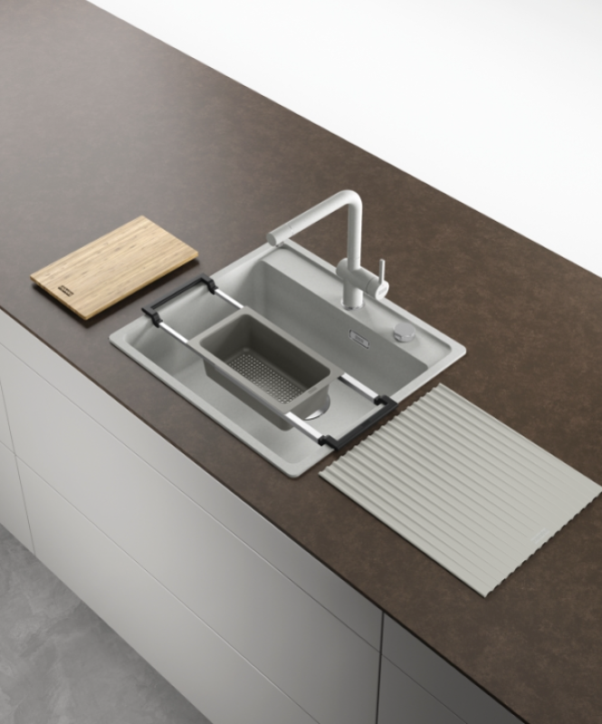 Franke Universal Accessory All-In Set 3 - Skærebræt, Plastindsats, Afdrypningsmåtte og Teleskopisk Bro 112.0655.483