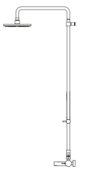 Waterevolution Flow trevejs brusearmatur med hånd- og hovedbruser krom T131N01
