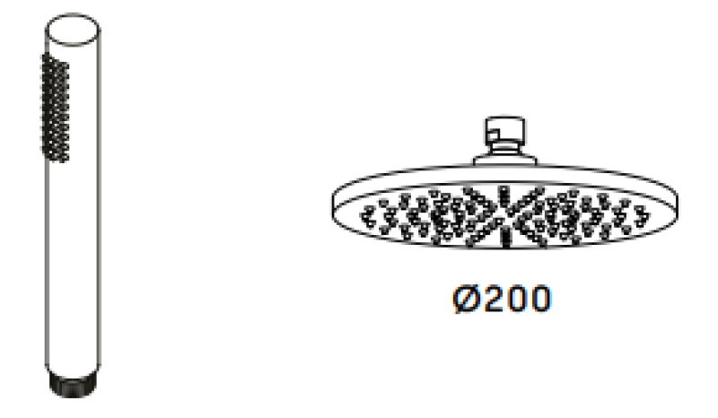 Waterevolution Flow trevejs brusearmatur med hånd- og hovedbruser krom T131N01