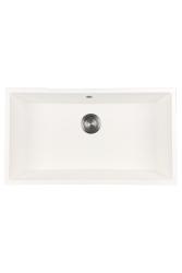 GraniteMy Universal Stor Hvid Granit Vask 74x40 cm med gun metal prop - 1208967895