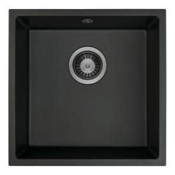 GraniteMy Universal Sort Granit Vask 40x40 cm sort til montering ovenpå, under eller planmontering med Gun metal prop 1208967906