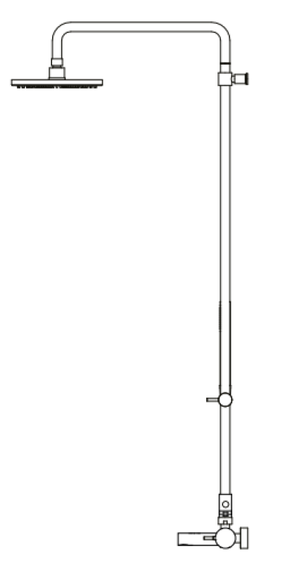 Waterevolution Flow trevejs bruserarmatur med hovedbruser og rund håndbruser Messing T131NRLE