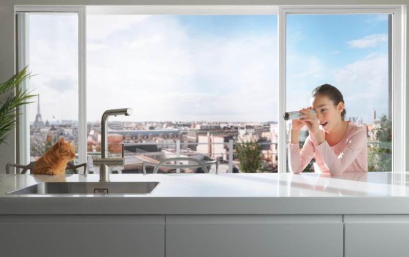 Franke Active Twist Enhåndsblander i rustfrit stål-look med udtrækkelig tud og integreret affaldsbetjening 115.0653.505