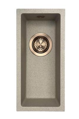 GraniteMy Universal granit beige sand lille vask 17x40 cm påbygning, underbygning og planmontering med kobberprop 1208968004