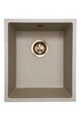 GraniteMy Universal granit beige sand vask 34x40 cm ovenpå, underbygning og planmontering med kobberprop 1208968009