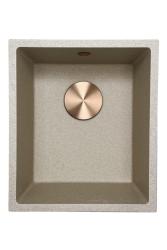 GraniteMy Universal granit beige sand vask 34x40 cm ovenpå, underbygning og planmontering med kobberprop 1208968009