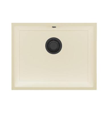 GraniteMy Universal granit beige sand vask 55x40 cm påbygning, underbygning og planmontering med gun metal prop 1208968016