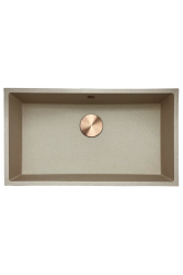 GraniteMy Universal granit beige sand vask 74x40 cm til overmontering, undermontering og planmontering med kobber prop 1208968019