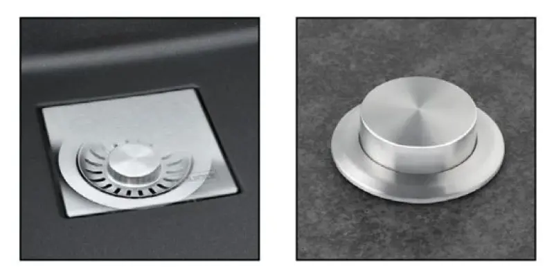 Franke Kubus KNG 110.62 Vask 72x42 Slate Grey Granit Grå Mørk Underbygning med Hanehulbank 125.0714.637