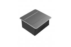 AVARO Indbygget Møbelstik, 1x Schuko Stik, USB A+C, 1.5m Kabel, Sølv