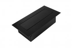 Møbelstik 2x schuko stik, USB A+C, uden kabel, sort