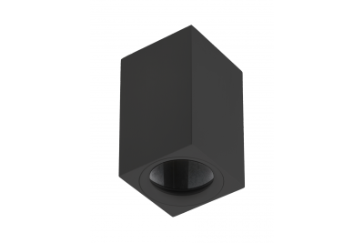 Loftslampe TIPO, alum, 60x60x100, IP20, maks 50W, kvadratisk. Sort
