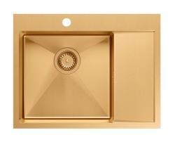 Aquadesign Clara Vask Kobber 62x48cm Fritstående eller Planlimet med Afdrypningsbakke, Hanehul og Kobber Prop - 1208969503