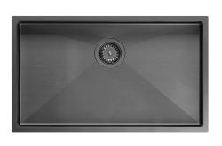 Aquadesign Zara Vask Gunmetal 74x44cm Undermontering, Planmontering og Overmontering med Gunmetal Prop - 1208969508