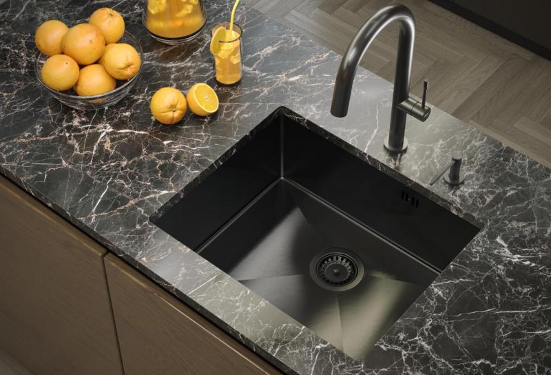 Aquadesign Zara Vask Gunmetal 54x44cm Underbygning, Planmontering og Overbygning med Gunmetal Prop - 1208969511