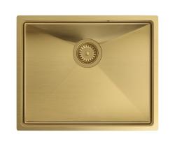 Aquadesign Zara Vask Guld 54x44cm Underbygning, Planlimning og Overbygning med Guld Prop - 1208969512