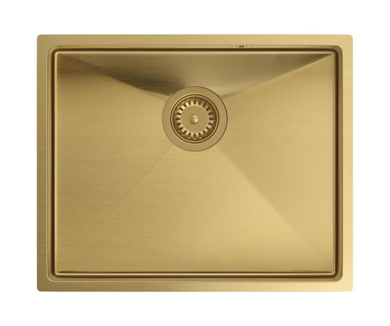 Aquadesign Zara Vask Guld 54x44cm Underbygning, Planlimning og Overbygning med Guld Prop - 1208969512