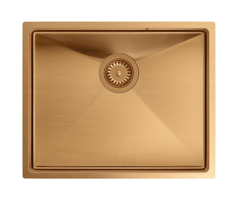 Aquadesign Zara Vask Kobber 54x44cm Undermontering, Planmontering og Overmontering med Kobber Prop - 1208969513