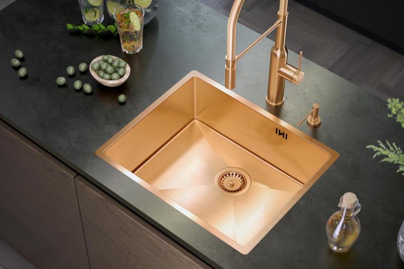 Aquadesign Zara Vask Kobber 54x44cm Undermontering, Planmontering og Overmontering med Kobber Prop - 1208969513