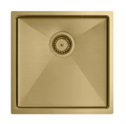 Aquadesign Zara Vask Guld 44x44cm Underbygning, Planlimning og Overbygning med Guld Prop - 1208969514