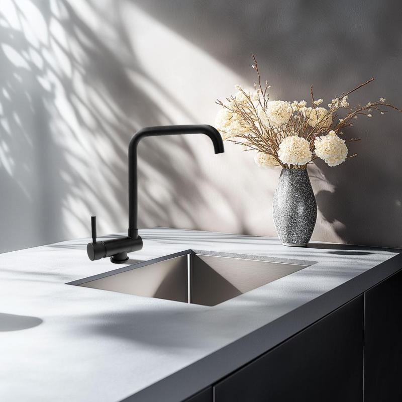 Graniteland Serenity Køkkenarmatur Sort med Sammenklappelig Tud 1208969533