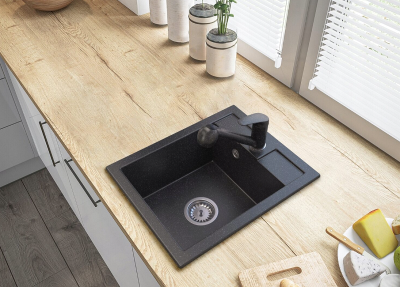 Graniteland Rhea Køkkenarmatur Arduin hardstenelook met Udtrækkelig Tud og Dobbelt-Funktion Håndbruser 1208969536