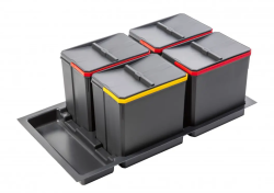 Garbi Basket B-90-T-4 Sorteringssystem til skuffe 90 cm - Inklusiv holder og 4 x 15 liters affaldsbeholdere 1208969545