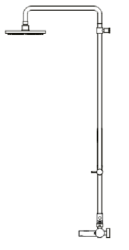 Waterevolution Flow termostatisk tre-vejs bruserblander med hånd- og hovedbruser Messing 250mm T131TN25LE