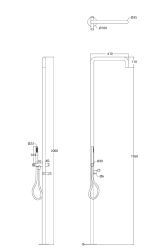Waterevolution Flow bruserstang med mixer og håndbruser Light Gold T147WGE