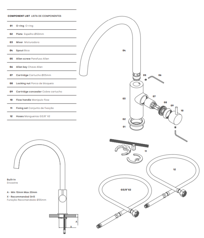 Waterevolution Flow køkkenarmatur med rund drejelig tud krom T158U01