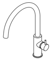 Waterevolution Flow køkkenarmatur med rund drejelig tud i gun metal T158UGME