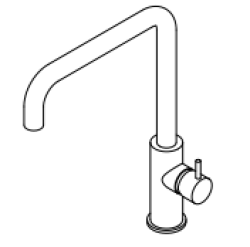 Waterevolution Flow køkkenarmatur med vinkel drejbar tud messing T158HLE