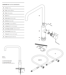 Waterevolution Flow køkkenarmatur med vinkel drejelig tud light gold T158HWGE